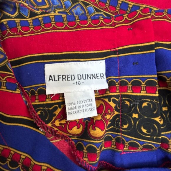 Vintage Alfred Dunner Womens Geometric Stripe Long Sleeve Blouse Retro Size 16 - Picture 3 of 8